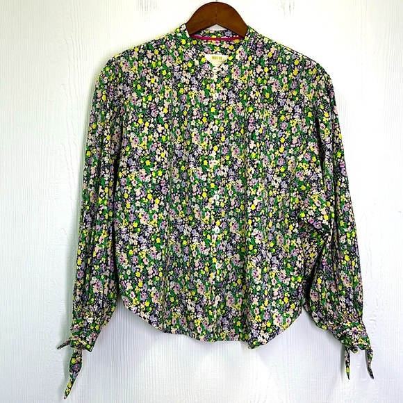 Anthropologie - Maeve Ashleigh Puff Sleeved Floral Button Down Blouse Size Small - Picture 11 of 13